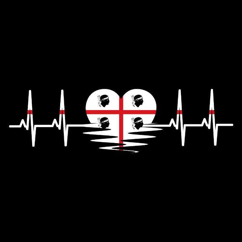 Sardaigne Drapeau Heartbeat Pulse Drapeau sarde