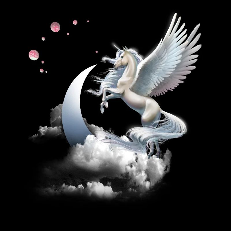 Einhorn oder Pegasus Fliegendes Pferd