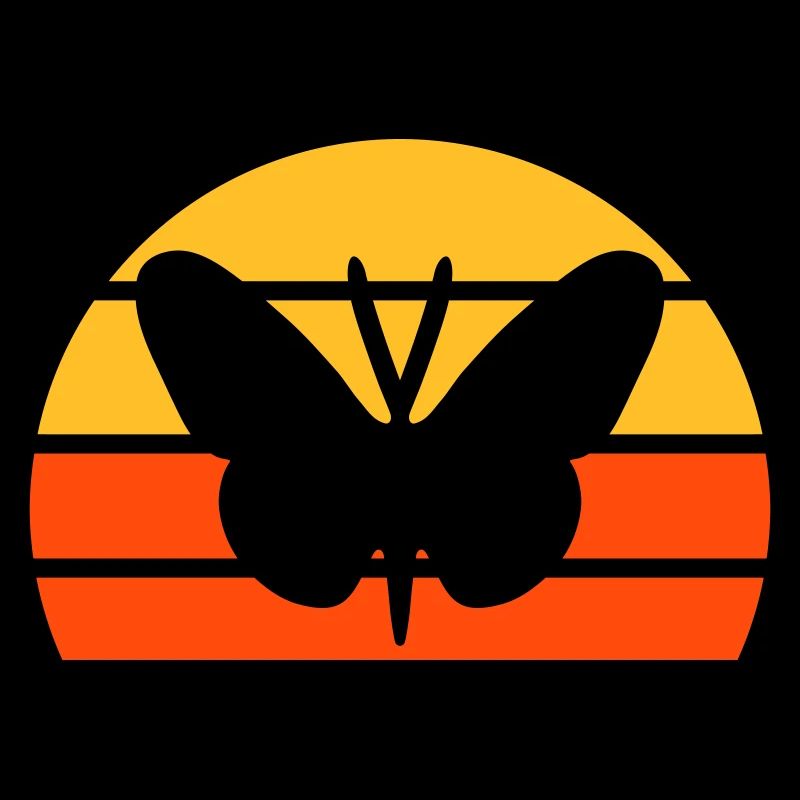 Papillon devant un demi-soleil