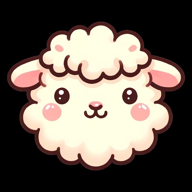 Conception de dessin animé mignon moelleux de visage de mouton
