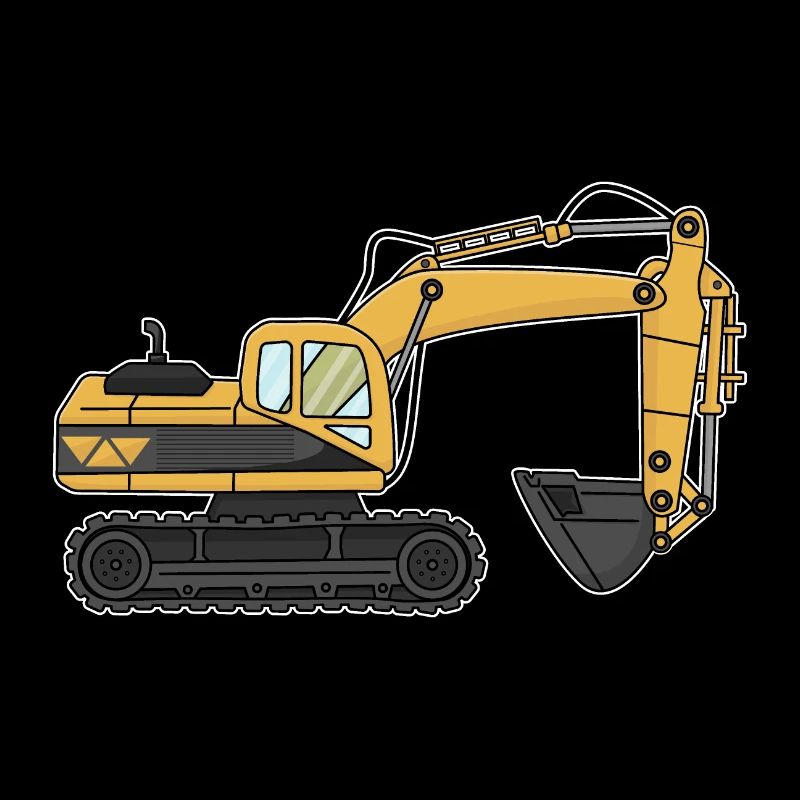 Excavator, construction site