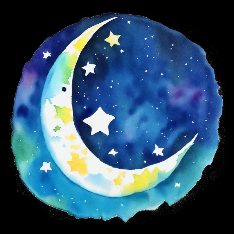 Moon and stars