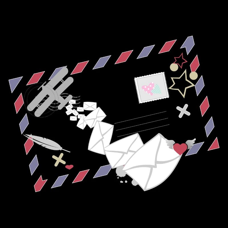 Airmail Frame with Letters & Mail Airplane Icon