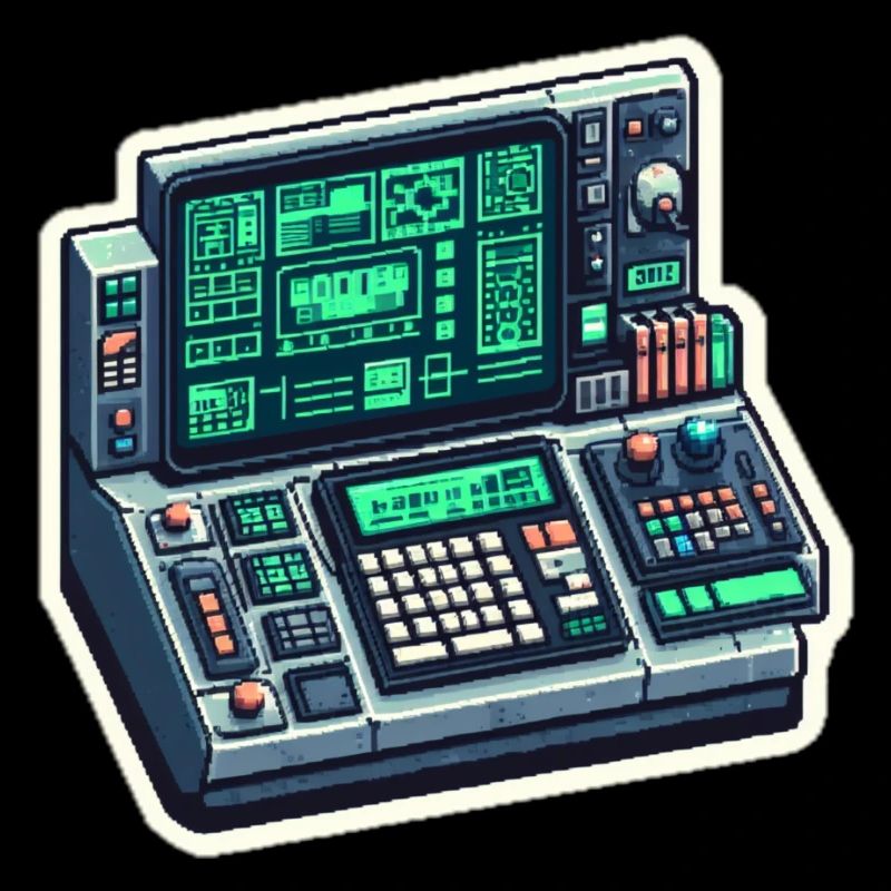 Retro Computer Console Neon