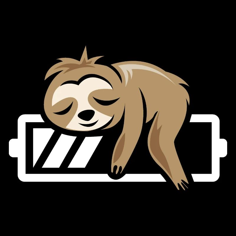 Sloth funny sleeping battery loading icon