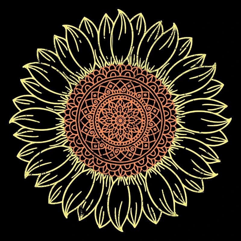 Conception complexe de mandala tournesol