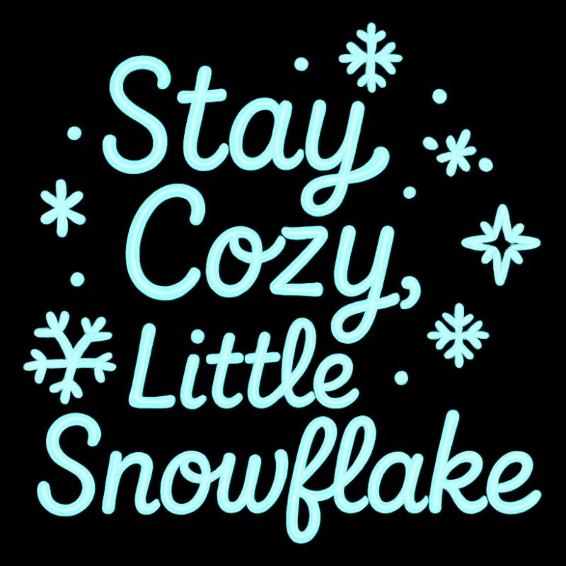 Stay Cozy Snowflake Neon Script