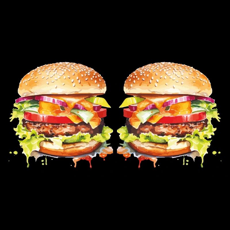 Explosion de l’aquarelle de Burger