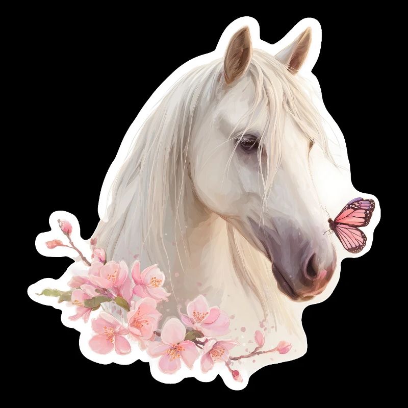Cheval avec papillon