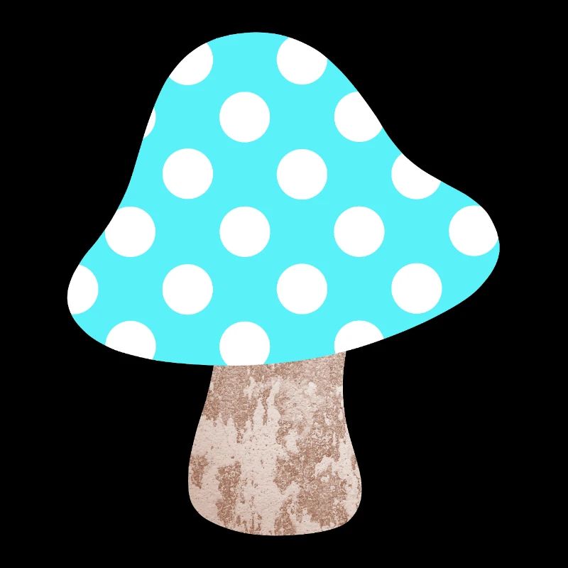 Mushroom Light Blue Dots Points Lucky Nursery Woodland
