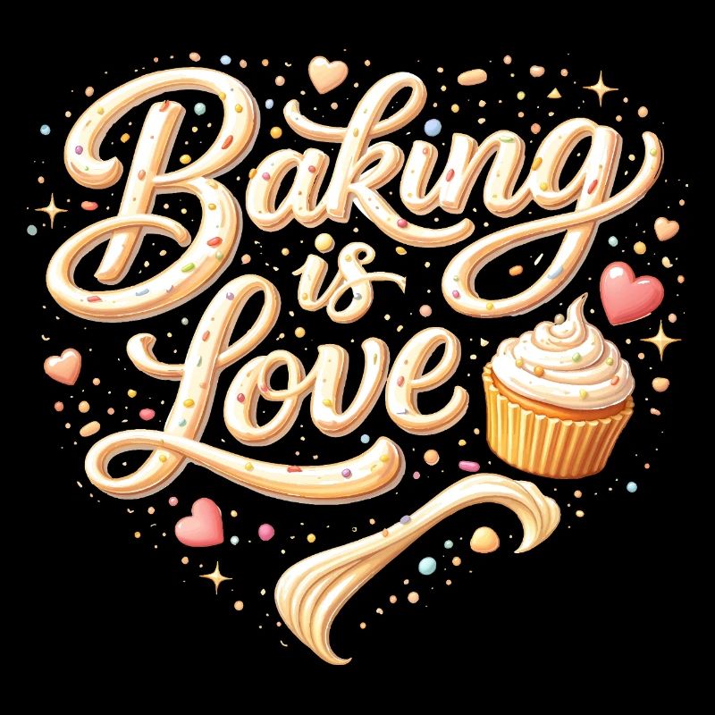 Baking is Love Baking Saying Design