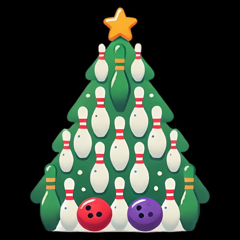 Bowling Christmas Tree Holiday Design