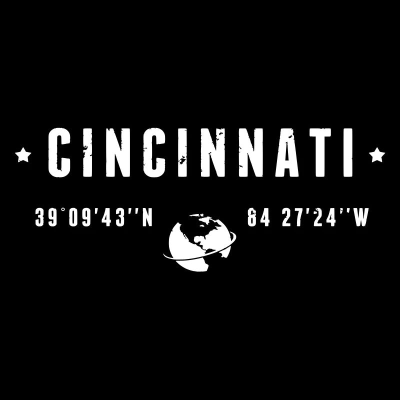 Cincinnati Ohio Coordinates Gps Globe White