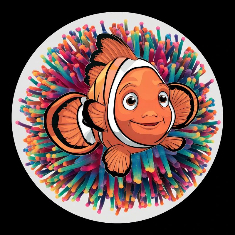 lachender Clownfisch und Seeanemone