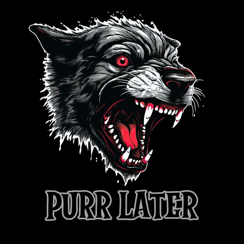 Dämon Schwarze Katze, schnurrt später