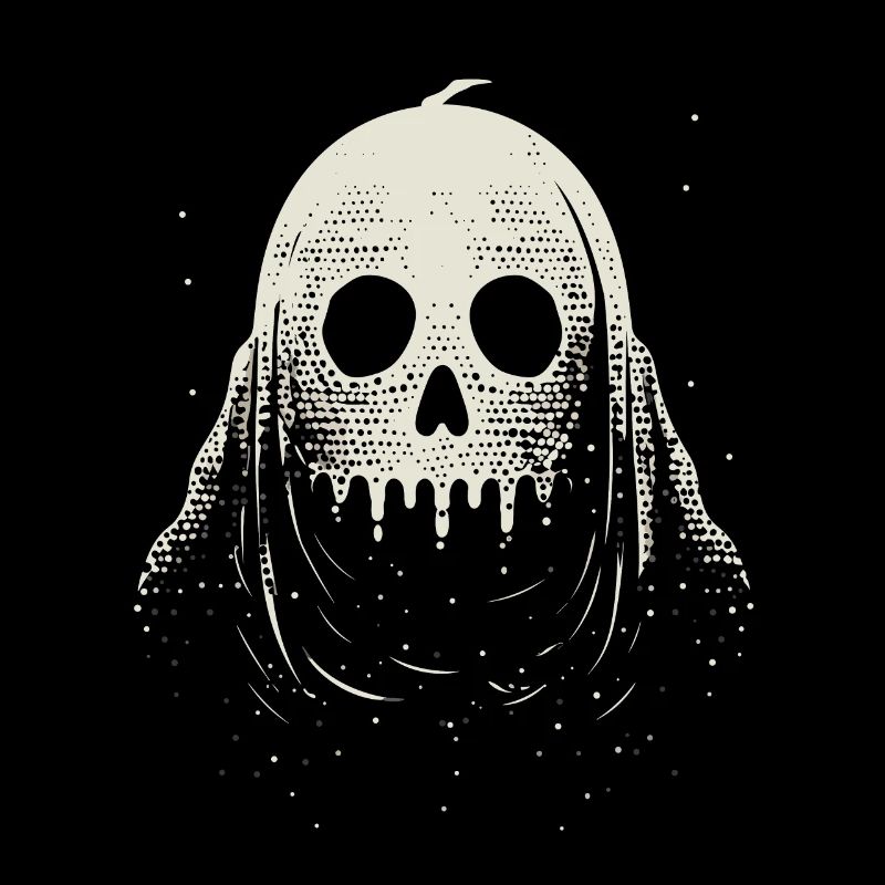 Ghost head with a pumpkin face