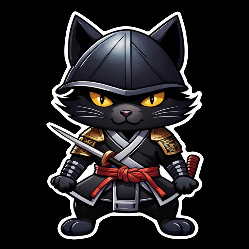 chat ninja - chaton samourai