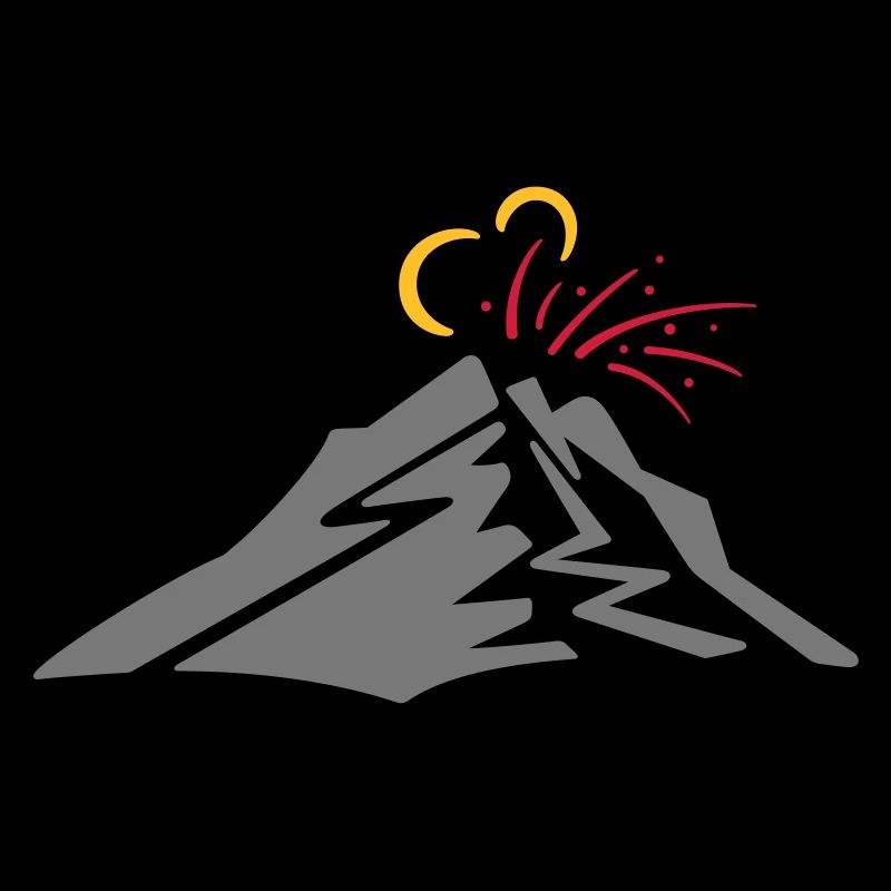 Volcano - vector line drawing, gift