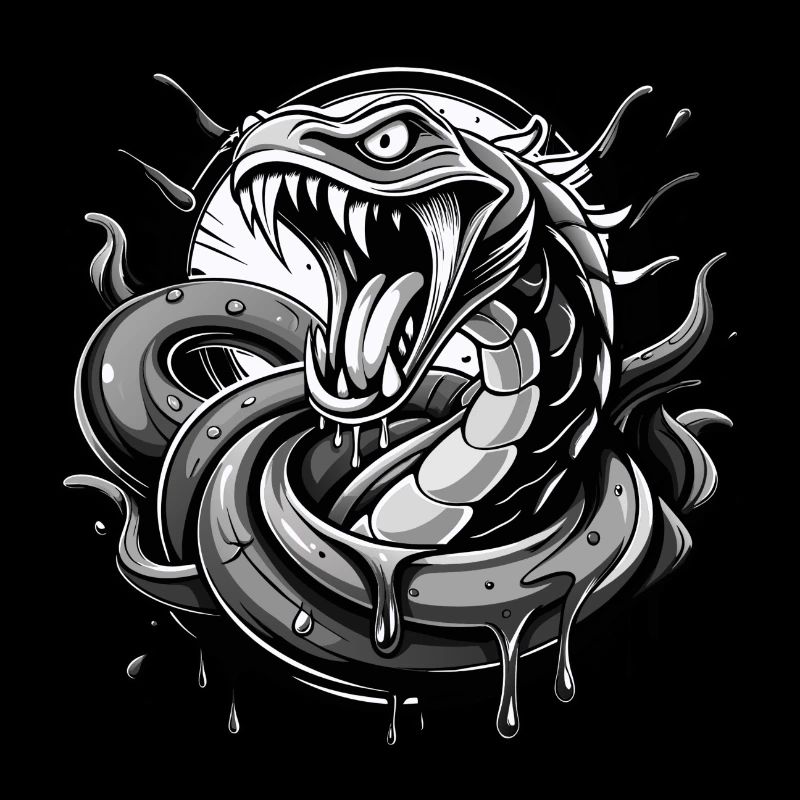 snake black and wihte