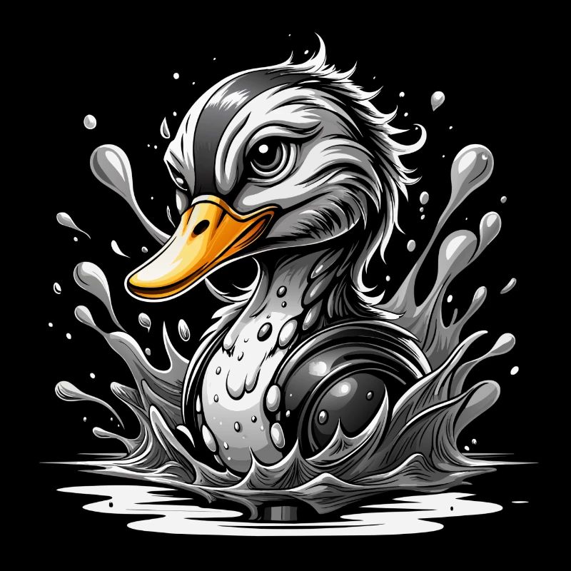 Canard noir et blanc
