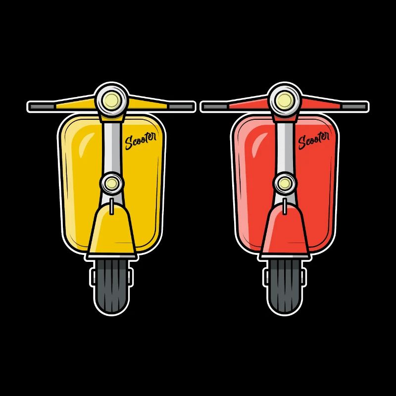 2 Scooter Motorroller Roller gelb rot