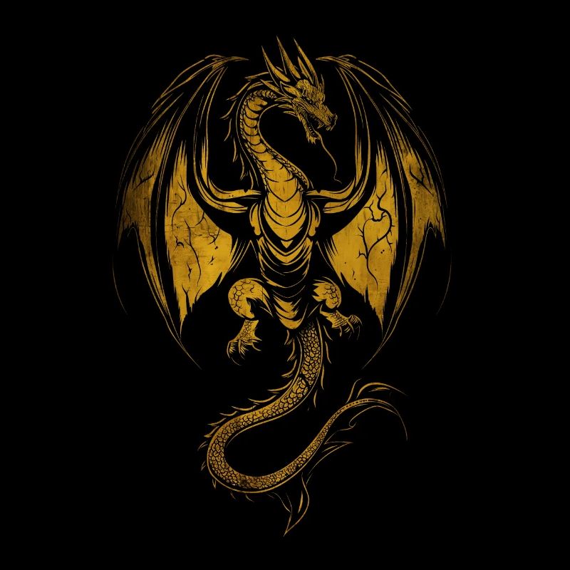 Dragon doré rampant