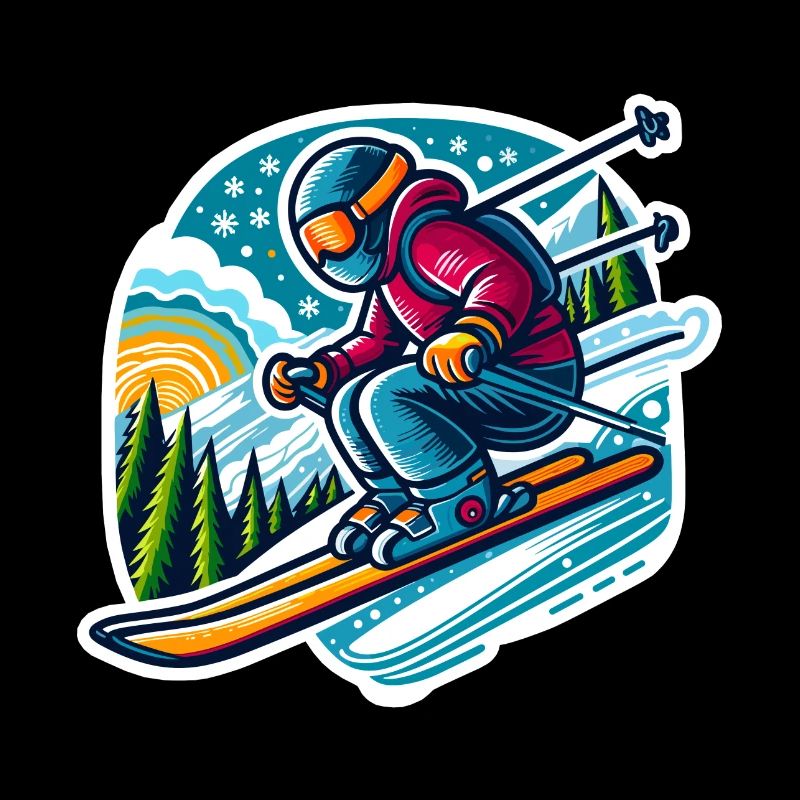 descente ski alpin slalom géant - idée cadeau