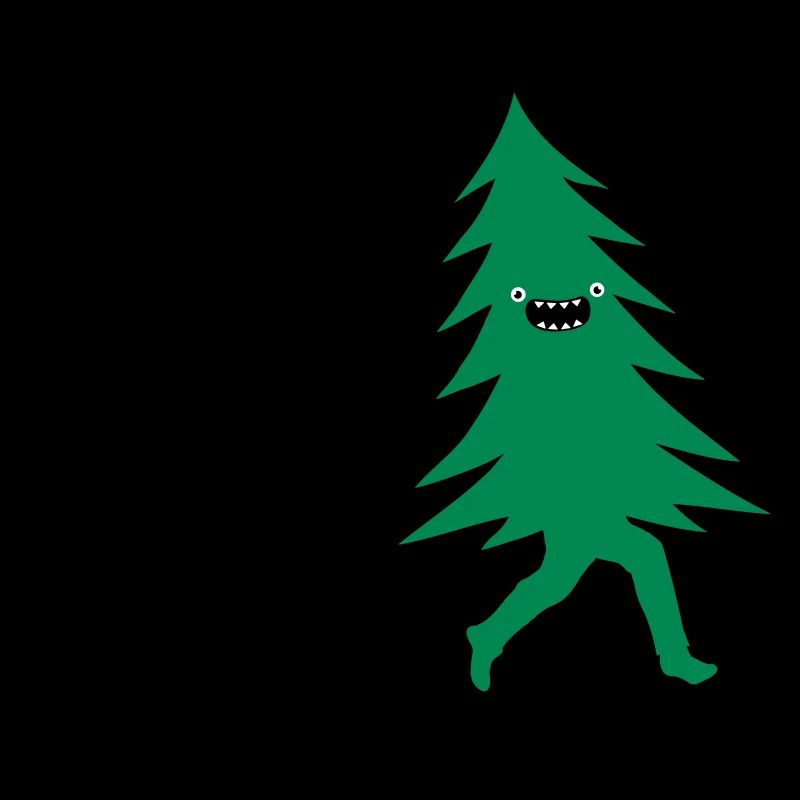 Funny Christmas tree is chased by Lumberjack