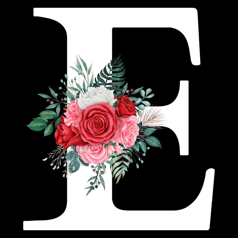 Red Floral Letter E