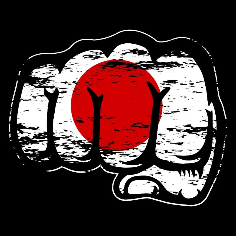 Poing à main de drapeau du Japon utilisé