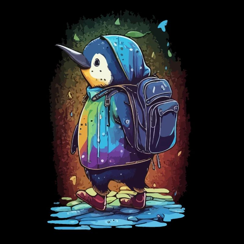 Pingouin sur le chemin de l’école