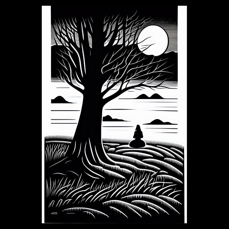 Black & White Full Moon