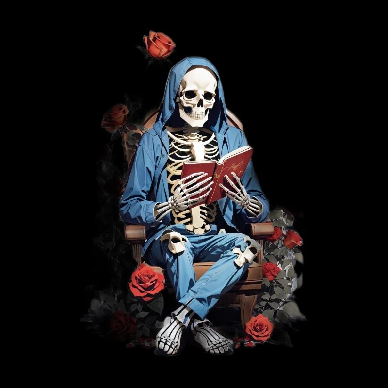 Skelettmann und Rosen: Ein Gothic und Blumen