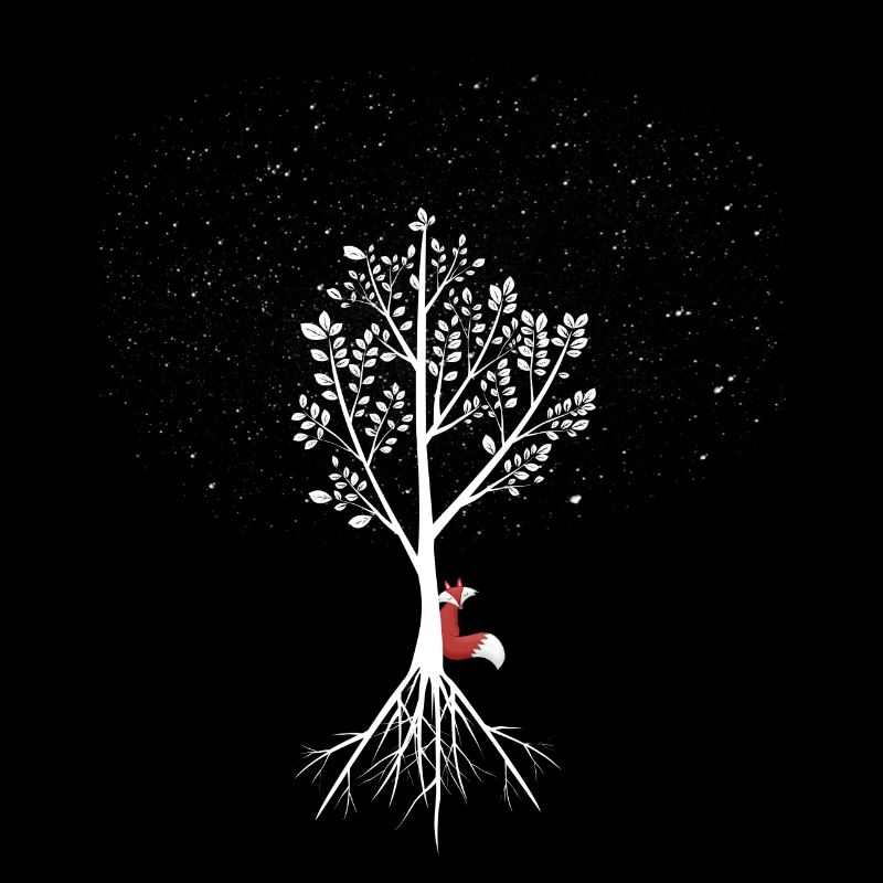 Willow with fox and roots