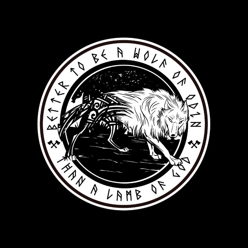 Odin Wolf Viking Germane Rune Valhalla Gift