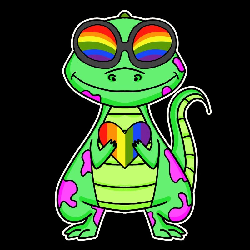 LGBT Tier Dinosaurier Regenbogen Herz