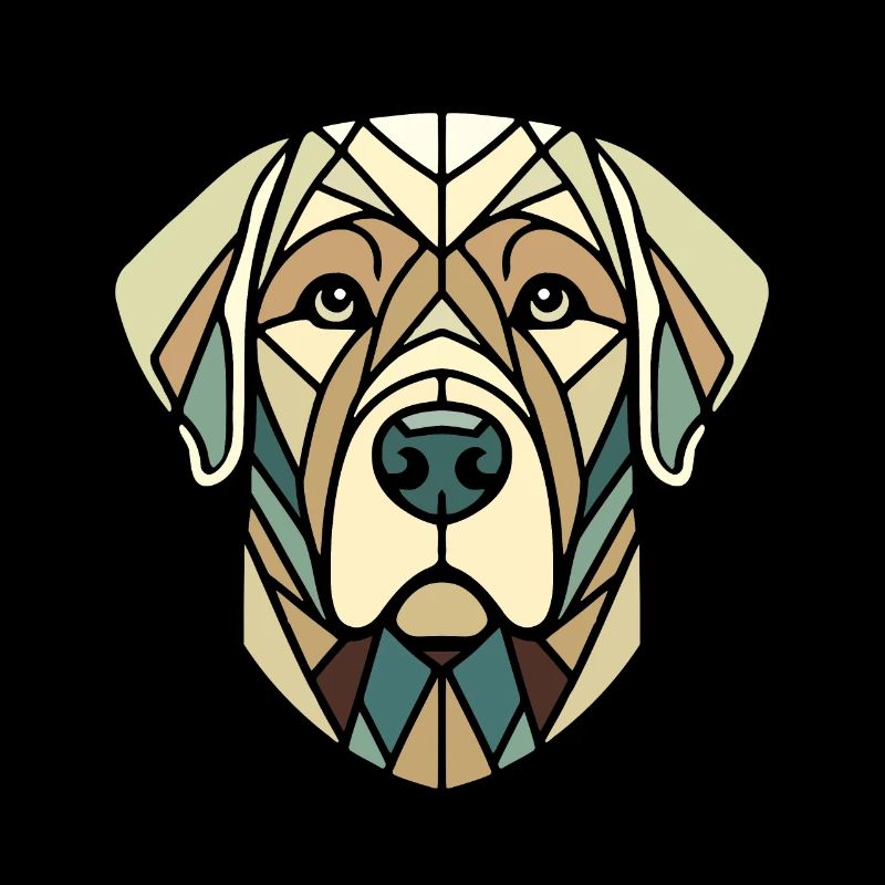 Labrador head, retriever, geometric art, polygon