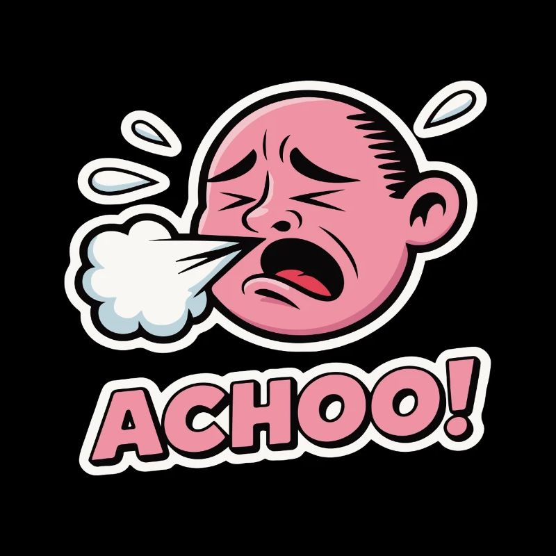 Vintage Comic Sneeze Expression Design