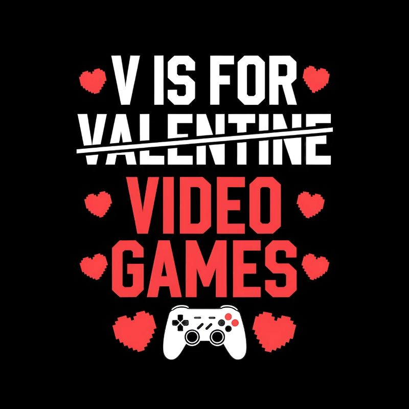 Valentine Video Games Typography Design