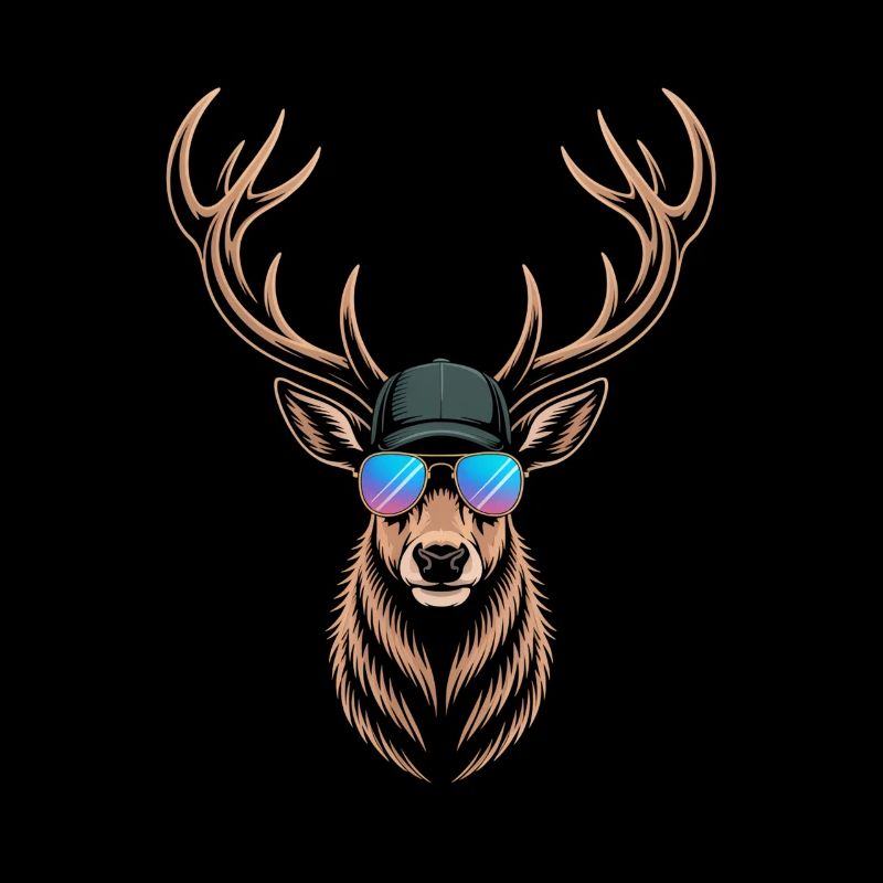 Cooler Hirsch mit Geweih 