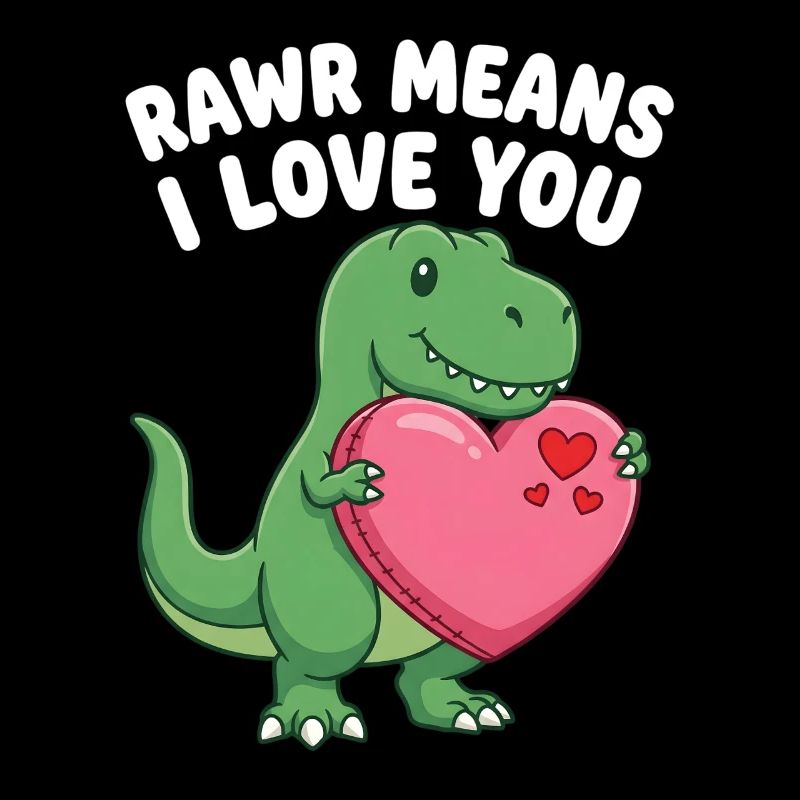 Rawr bedeutet Ich liebe dich süßer T-Rex-Dinosaurier