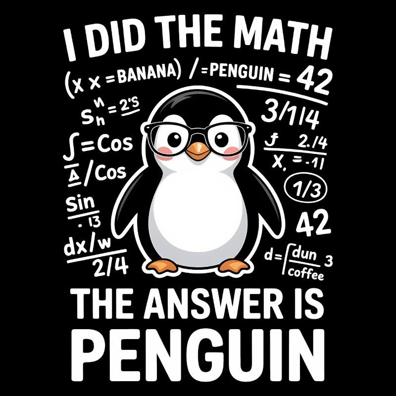 Mathe Sprüche Pinguin Lustiges Mathe Geschenk