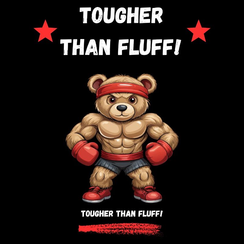 Cool Teddy Boxer - AI-Generated