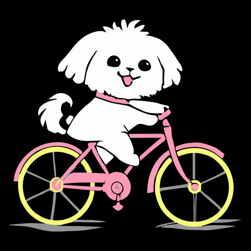 Maltese Bicycle Dog Gift Retro