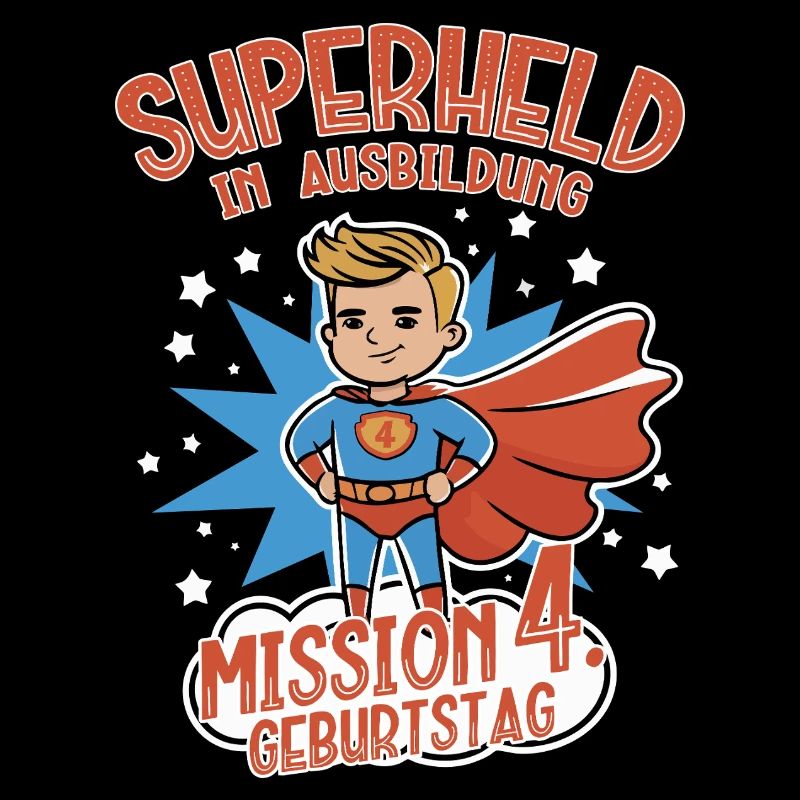 Superheld in Ausbildung 4. Geburtstag Junge blond
