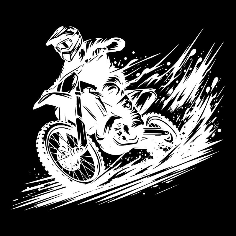 Dynamic motocross ride in mud and mud