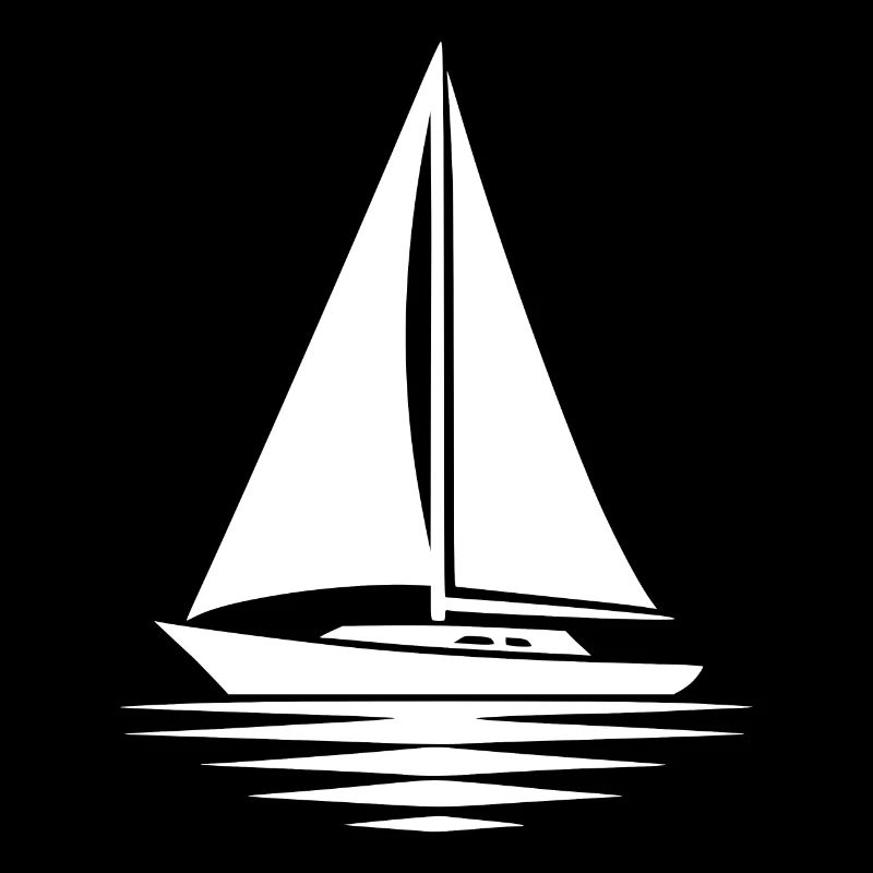 Eaux calmes avec voilier et voiles fixes