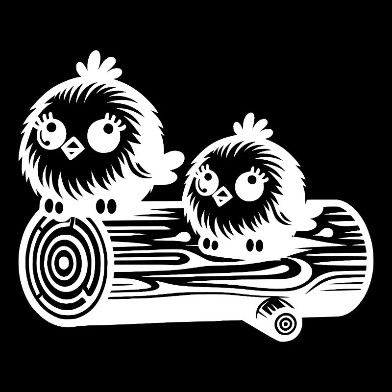 Joyeux petits oiseaux mignons dans le style de dessin animé