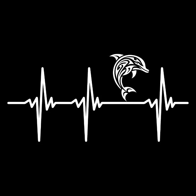 Heartbeat for cute dolphins