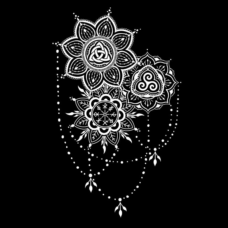 Celtic Henna Mandala Tattoo, white